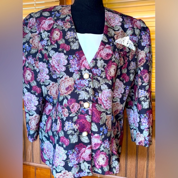 American Vintage | Jackets & Coats | Rare Vintage 98s Black Floral ...